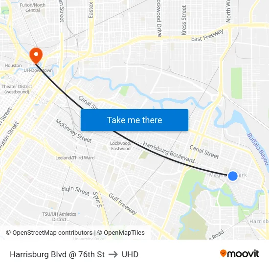 Harrisburg Blvd @ 76th St to UHD map