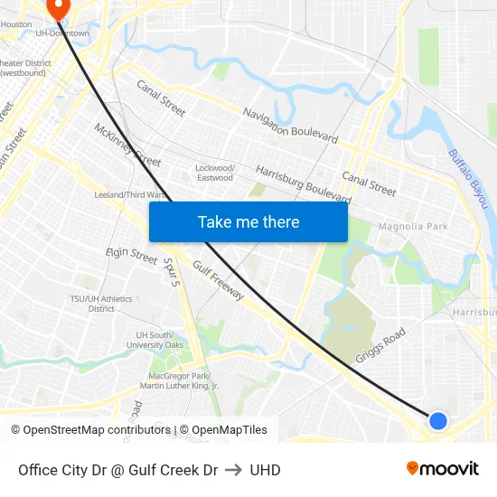 Office City Dr @ Gulf Creek Dr to UHD map