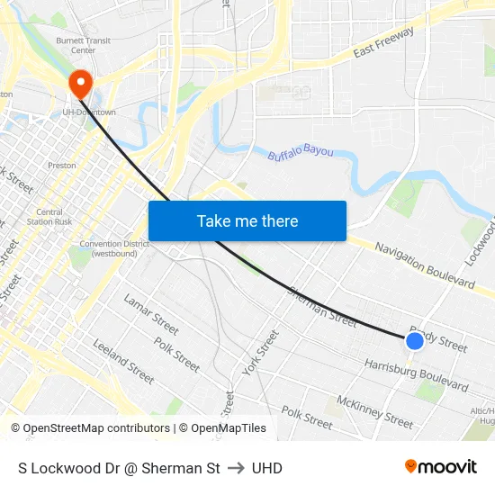 S Lockwood Dr @ Sherman St to UHD map