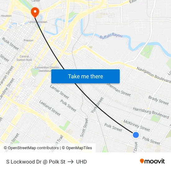 S Lockwood Dr @ Polk St to UHD map