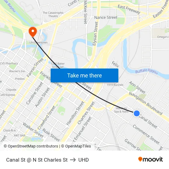 Canal St @ N St Charles St to UHD map