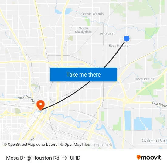 Mesa Dr @ Houston Rd to UHD map