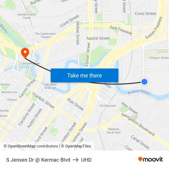 S Jensen Dr @ Kermac Blvd to UHD map