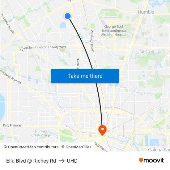 Ella Blvd @ Richey Rd to UHD map