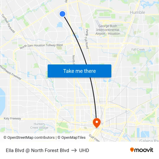 Ella Blvd @ North Forest Blvd to UHD map