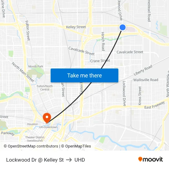Lockwood Dr @ Kelley St to UHD map