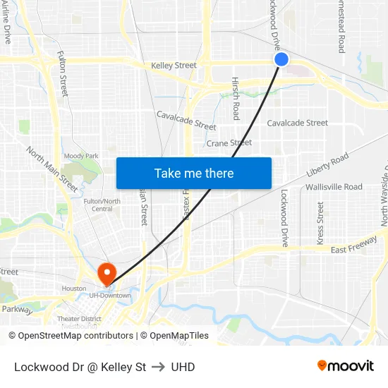 Lockwood Dr @ Kelley St to UHD map