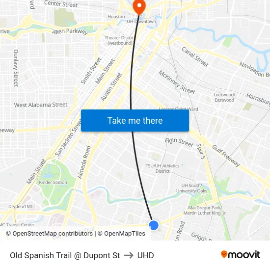 Old Spanish Trail @ Dupont St to UHD map
