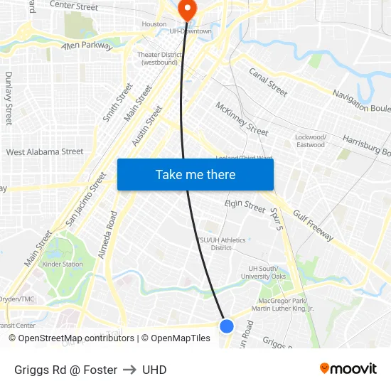 Griggs Rd @ Foster to UHD map
