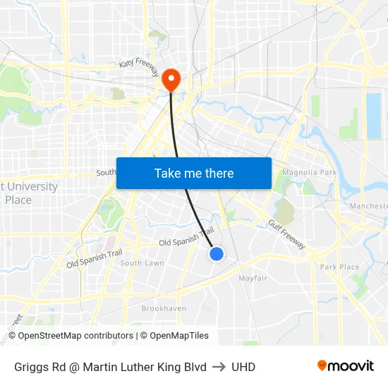 Griggs Rd @ Martin Luther King Blvd to UHD map