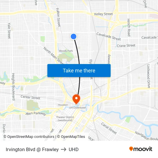 Irvington Blvd @ Frawley to UHD map