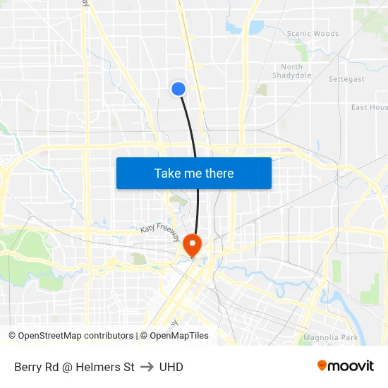 Berry Rd @ Helmers St to UHD map