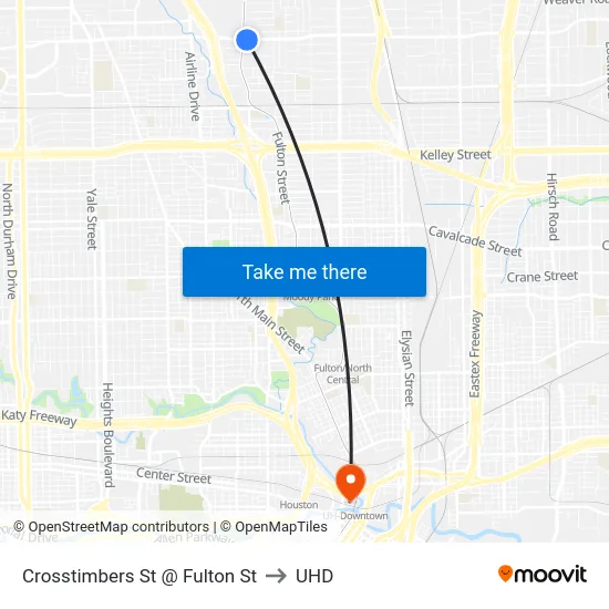 Crosstimbers St @ Fulton St to UHD map
