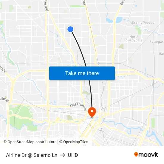 Airline Dr @ Salerno Ln to UHD map