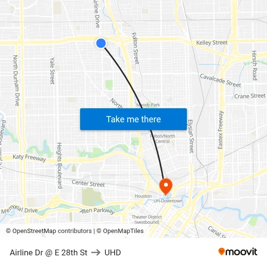 Airline Dr @ E 28th St to UHD map