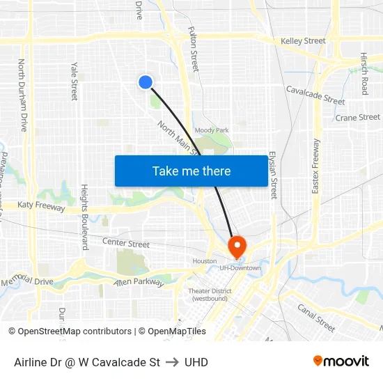 Airline Dr @ W Cavalcade St to UHD map