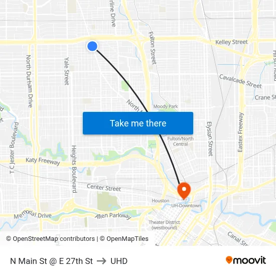N Main St @ E 27th St to UHD map