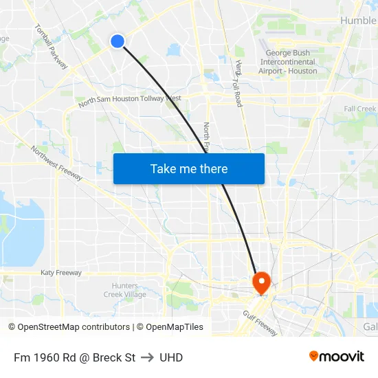 Fm 1960 Rd @ Breck St to UHD map