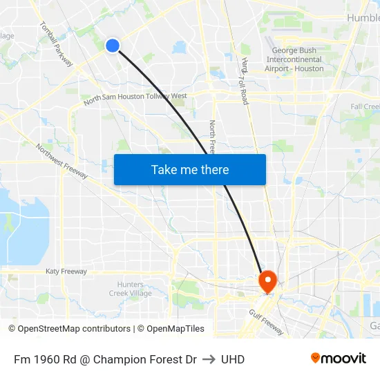Fm 1960 Rd @ Champion Forest Dr to UHD map