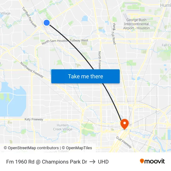 Fm 1960 Rd @ Champions Park Dr to UHD map