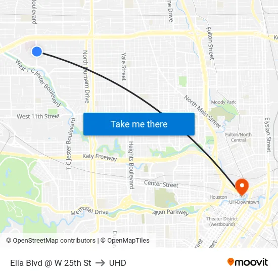 Ella Blvd @ W 25th St to UHD map