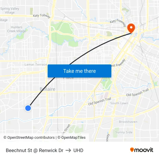 Beechnut St @ Renwick Dr to UHD map
