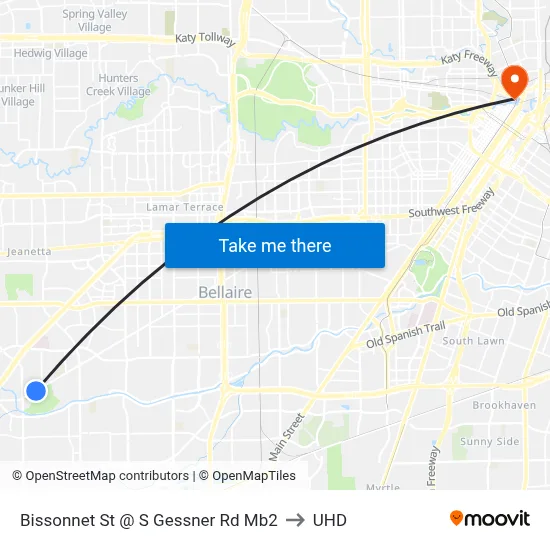 Bissonnet St @ S Gessner Rd Mb2 to UHD map