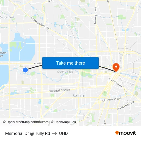 Memorial Dr @ Tully Rd to UHD map