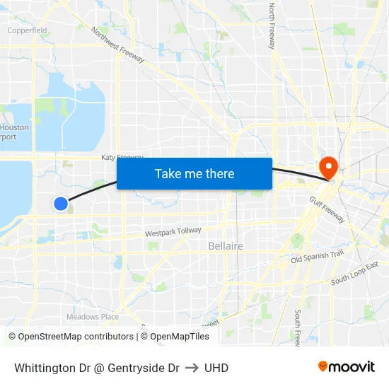 Whittington Dr @ Gentryside Dr to UHD map