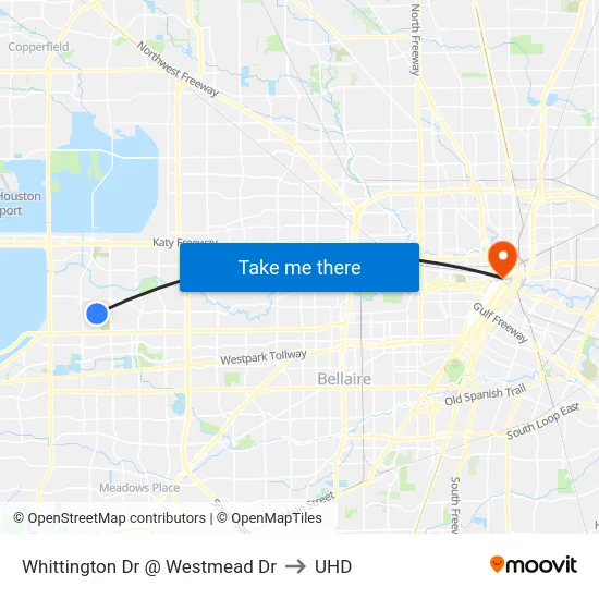 Whittington Dr @ Westmead Dr to UHD map