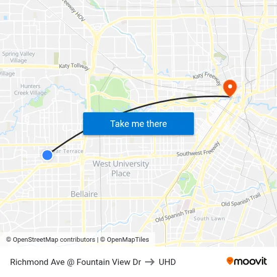 Richmond Ave @ Fountain View Dr to UHD map