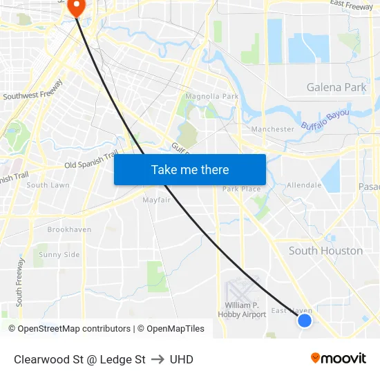 Clearwood St @ Ledge St to UHD map
