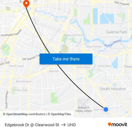 Edgebrook Dr @ Clearwood St to UHD map