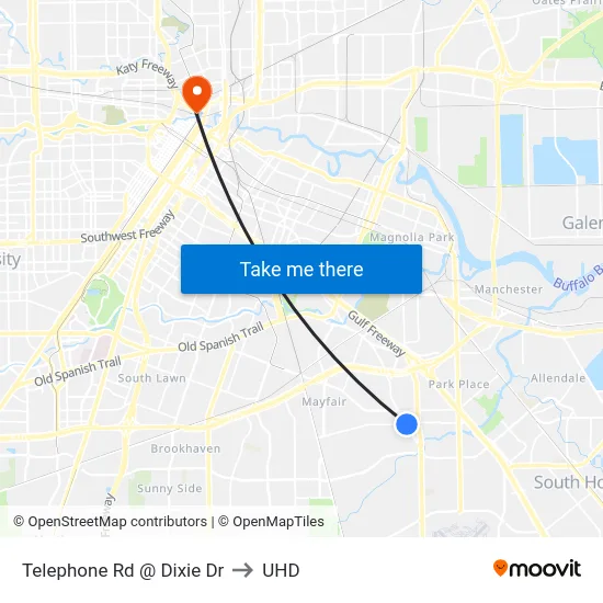 Telephone Rd @ Dixie Dr to UHD map