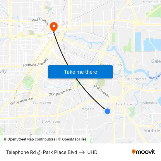 Telephone Rd @ Park Place Blvd to UHD map