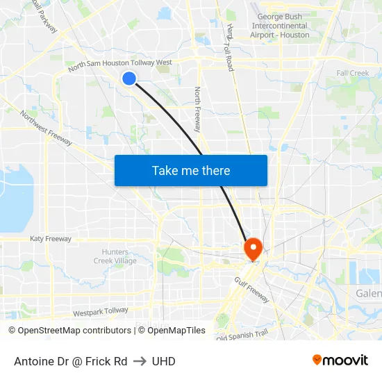 Antoine Dr @ Frick Rd to UHD map