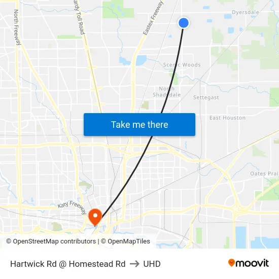 Hartwick Rd @ Homestead Rd to UHD map
