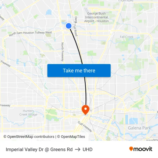 Imperial Valley Dr @ Greens Rd to UHD map