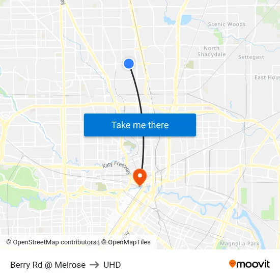Berry Rd @ Melrose to UHD map