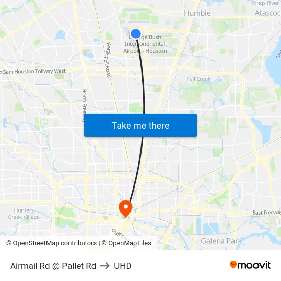 Airmail Rd @ Pallet Rd to UHD map