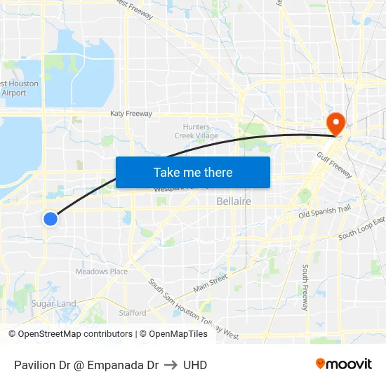 Pavilion Dr @ Empanada Dr to UHD map