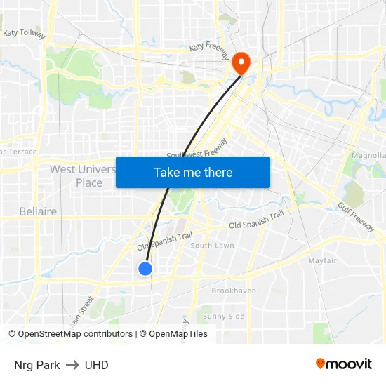 Nrg Park to UHD map