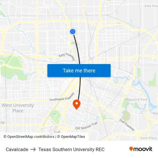 Cavalcade to Texas Southern University REC map
