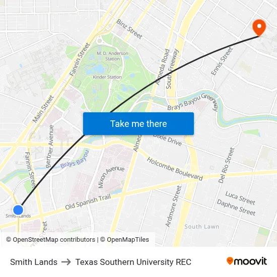 Smith Lands to Texas Southern University REC map