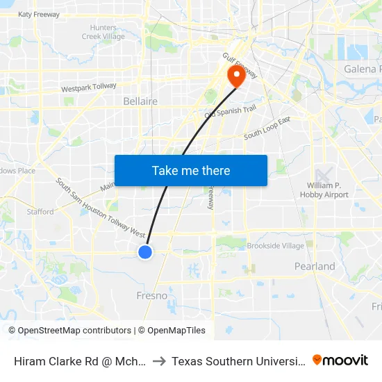 Hiram Clarke Rd @ Mchard Rd to Texas Southern University REC map
