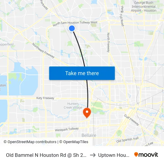 Old Bammel N Houston Rd @ Sh 249 MB to Uptown Houston map