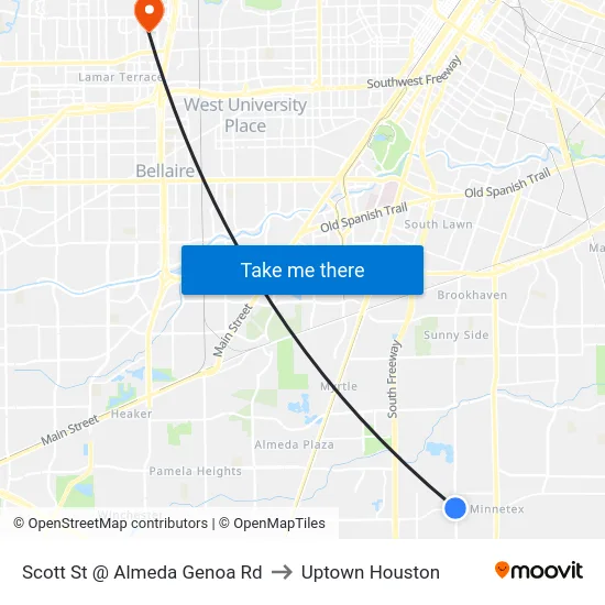 Scott St @ Almeda Genoa Rd to Uptown Houston map