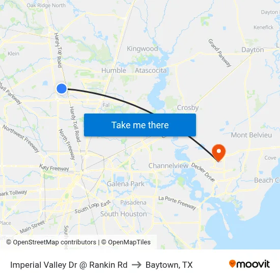 Imperial Valley Dr @ Rankin Rd to Baytown, TX map