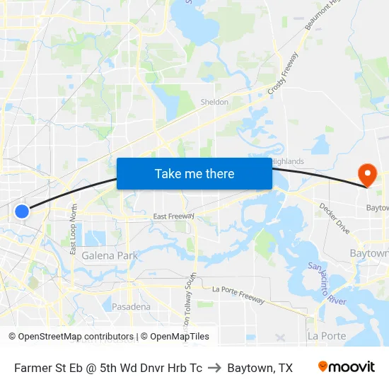 Farmer St Eb @ 5th Wd Dnvr Hrb Tc to Baytown, TX map
