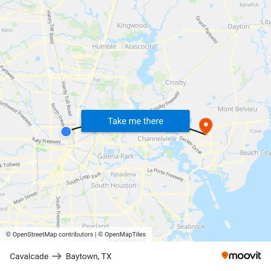 Cavalcade to Baytown, TX map